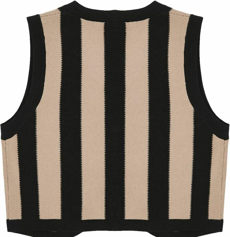 Sweaters | Floerns Floerns Women'S Argyle V Neck Button Front Cardigan Sleeveless Knit Sweater Vest