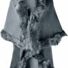 Sweaters | ZLYC Zlyc Women Fine Knit Open Front Faux Fur Trim Layers Poncho Cape Cardigan Sweater