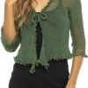 Sweaters | Back From Bali Back From Bali Womens Sheer Shrug Cardigan Sweater Ruffle Lightweight Knit