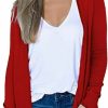 Sweaters | TS Women Cardigan 2023 Solid Color Pocket Basic Casual Lightweight Long Sleeve Regular Open Front Fall Blouse Halloween Costumes