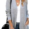 Sweaters | KIRUNDO Kirundo Women'S 2024 Fall Winter Open Front Long Sleeve Loose Slouchy Waffle Chunky Knit Cardigan Sweater With Pockets