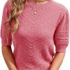 Sweaters | Caramitty Summer Tops For Women Short Sleeves Pullover Sweaters For Women Knit Blouse For Women Cute Dot Sweater Shirt