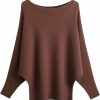 Sweaters | EDSTAR Edstar Women Dolman Batwing Sleeves Knitted Sweaters Winter Boat Neck Pullovers Tops