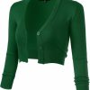 Sweaters | Allsense Women'S Solid Button Down 3/4 Sleeve Cropped Bolero Cardigans (S-4Xl)