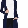 Sweaters | Cashmeren Mid-Length Open Cardigan 100% Cashmere Long Profile Sleeved Sweater For Women