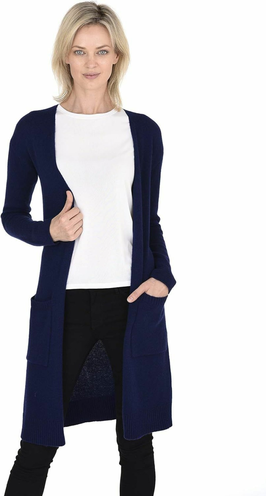 Sweaters | Cashmeren Mid-Length Open Cardigan 100% Cashmere Long Profile Sleeved Sweater For Women