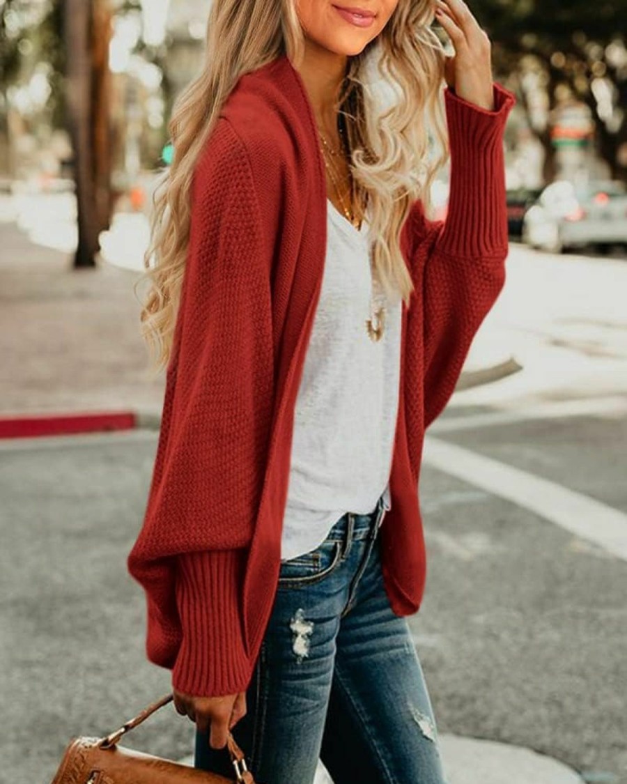 Sweaters | Imily Bela Imily Bela Women'S Kimono Batwing Cable Knitted Slouchy Oversized Wrap Cardigan Sweater