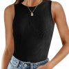 Sweaters | Dokotoo Dokotoo Womens Summer Ribbed Sleeveless Tank Tops High Neck 2024 Vest Slim Fitted Basic Shirt