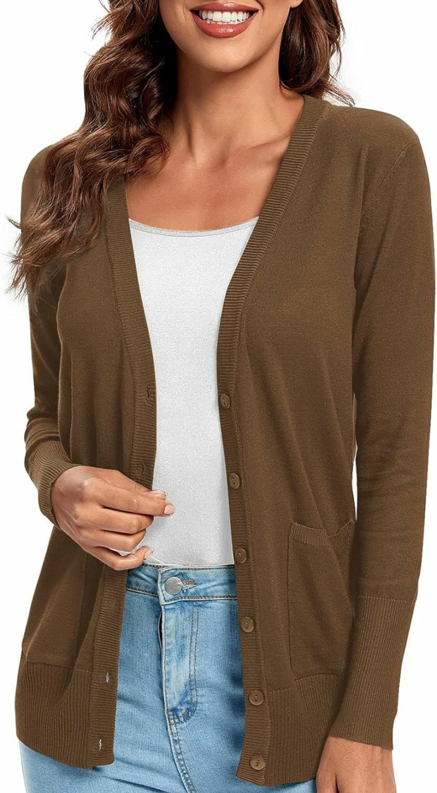 Sweaters | Urban CoCo Urban Coco Women'S Long Sleeve Button Down Basic Cardigan Sweater