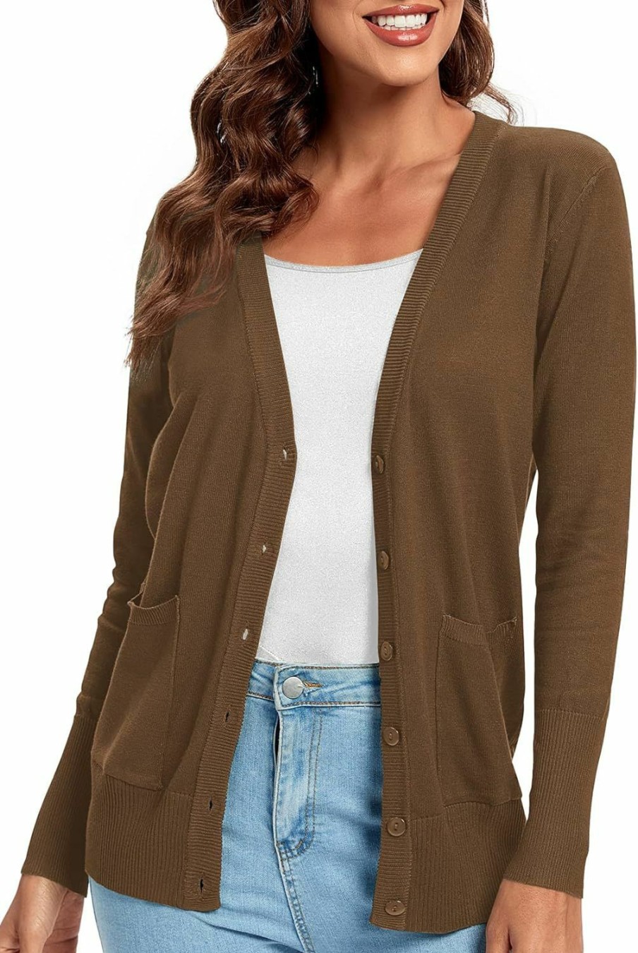 Sweaters | Urban CoCo Urban Coco Women'S Long Sleeve Button Down Basic Cardigan Sweater