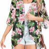 Sweaters | rosemia Women Kimono Cardigans Casual Summer Tops Cover Up Open Front Floral Print Resort Wear