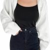 Sweaters | Verdusa Verdusa Women'S Long Sleeve Open Front Knitted Crop Cardigan Sweater Shrug