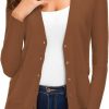 Sweaters | EXCHIC Women'S Open Front Cardigan Button Down Knitted Sweater Coat With Pockets