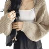 Sweaters | SweatyRocks Sweatyrocks Women'S Casual Long Sleeve Ribbed Knit Top Open Front Cropped Cardigan Sweater