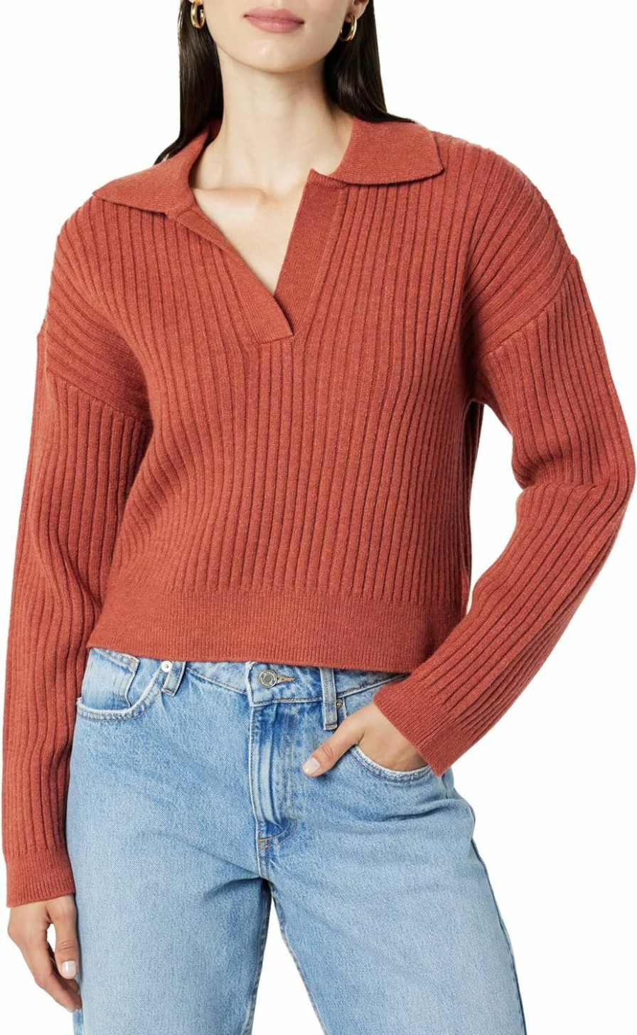 Sweaters | The Drop The Drop Women'S Marcy Ribbed Polo Top