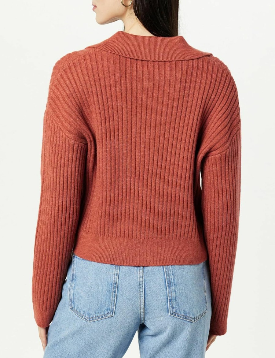 Sweaters | The Drop The Drop Women'S Marcy Ribbed Polo Top