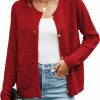 Sweaters | Halife Halife Womens Cardigan Sweaters With Pockets Crew Neck Button Front Knitted Outwear Coat