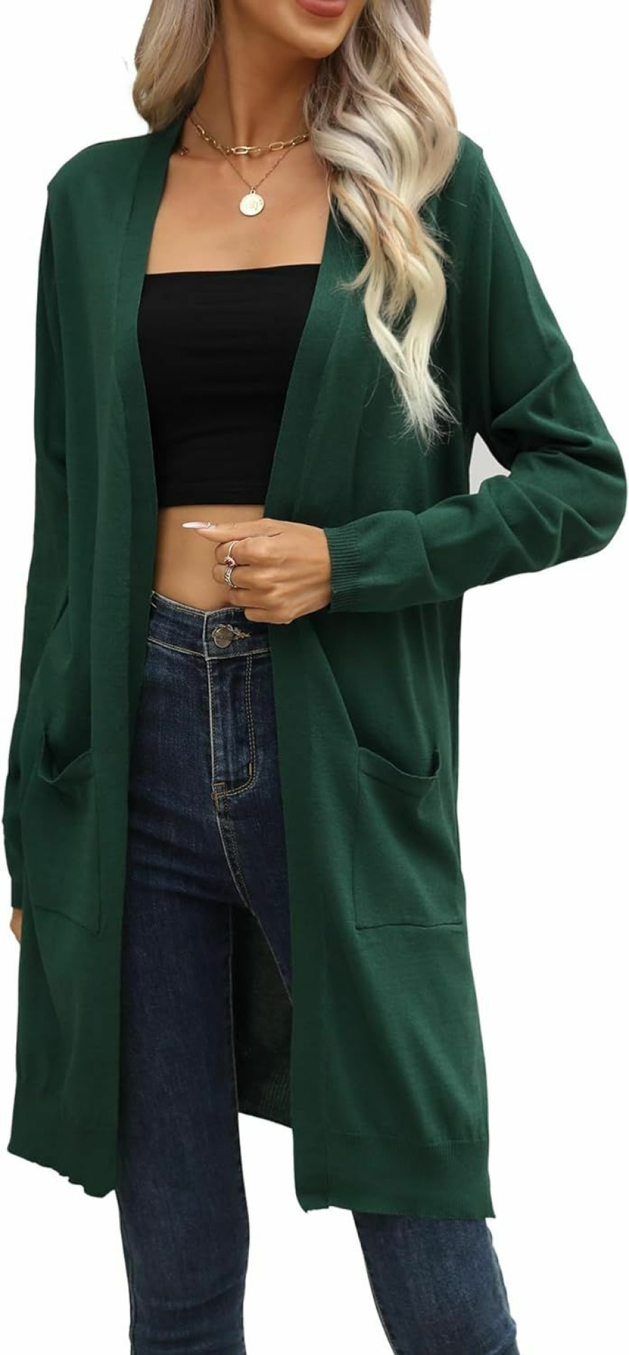 Sweaters | LYHNMW Lyhnmw Women'S Casual Lightweight Open Front Cardigan Soft Long Sleeve Cardigan With Pockets