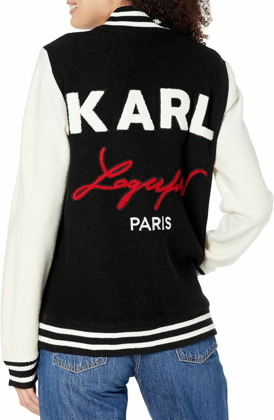 Sweaters | Karl Lagerfeld Paris Karl Lagerfeld Paris Women'S Knit Bomber Jacket