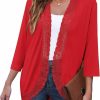 Sweaters | Zeagoo Zeagoo Women Summer 3/4 Sleeve Kimono Cardigan Casual Lightweight Lace Cardigans Open Front Cover Up (S-3Xl)