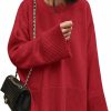 Sweaters | Caracilia Caracilia Women'S 2023 Fall Winter Oversized Long Sleeve Crew Neck Knit Casual Loose Pullover Sweater Top