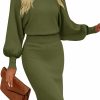 Sweaters | MIROL Mirol Women'S Casual 2023 Long Puff Sleeve Solid Bodycon Midi Dress Ribbed Knit Oversized Pullover Sweater Dress