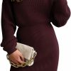 Sweaters | LILLUSORY Lillusory Women'S Mock Neck Trendy Lantern Sleeve 2023 Ribbed Knit Bodycon Pullover Sweater Dress