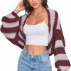 Sweaters | GORGLITTER Gorglitter Women'S Color Block Striped Bolero Shrug Sweater Long Sleeve Open Front Crop Cardigan Top Outerwear