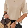 Sweaters | Zeagoo Zeagoo Womens Knit Short Sleeve Tops Summer Pullover Blouse Basic Casual Shirt