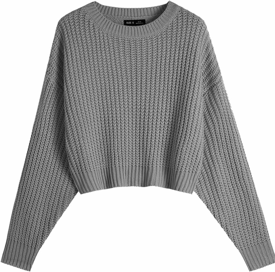 Sweaters | Ckikiou Ckikiou Spring Fall Loose Batwing Sexy Cropped Sweater For Women Cute Crew Neck Lightweight Soft Knitted Short Sweaters Top