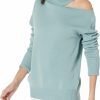 Sweaters | PAIGE Paige Women'S Raundi Sweater Turtle Neck Cold Shoulder Relaxed Easy Fit In Slate