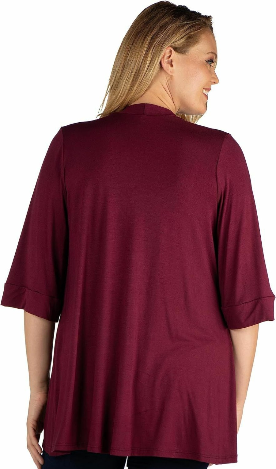 Sweaters | 24seven Comfort Apparel 24Seven Comfort Apparel Open Front Cardigans For Women Lightweight Elbow Length Sleeve Shrug Casual Cover Up Solid Color