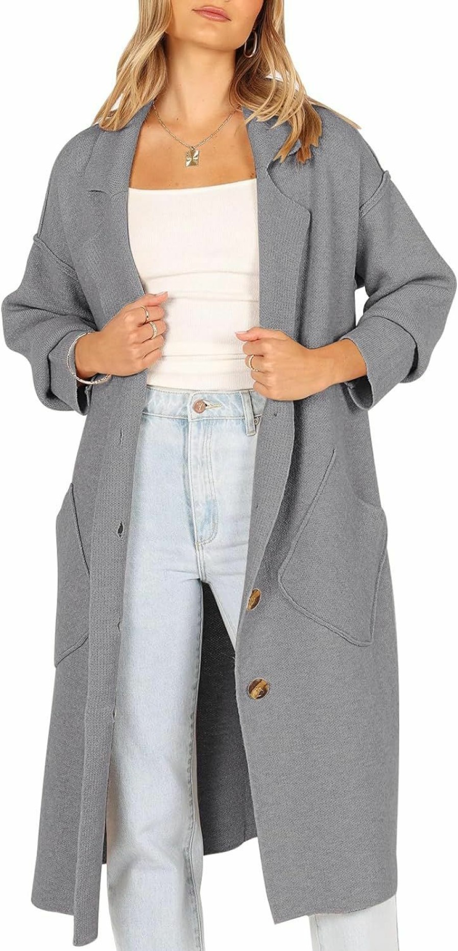 Sweaters | LILLUSORY Lillusory Women'S Long Knit Casual Cardigan Sweaters Oversized Dressy Jackets Fall Button Up Coatigan Winter Coats