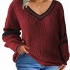 Sweaters | Sheslily Plus-Size Sweaters For Women Long Sleeve Knit Pullover Sweaters 1Xl-5Xl