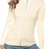 Sweaters | Youngull Youngull Zip Front Jacket For Women Casual Lightweight Cardigan Zip Up Sweater Tops Long Sleeve Knitted Sweatshirts