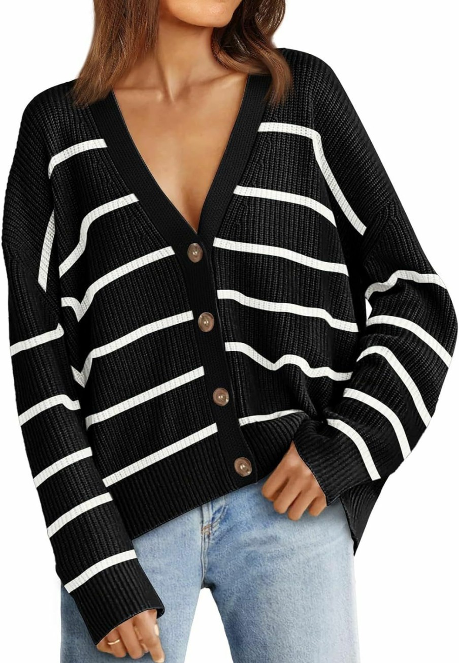 Sweaters | LILLUSORY Lillusory Women'S Cardigan Sweaters 2023 Fall Oversized Open Front Button V Neck Lightweight Cardigans Knit Outerwear