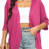 Sweaters | Yekaty Yekaty Womens Casual Lightweight Cardigans Open Front 3/4 Sleeve Cardigan Summer Cover Up