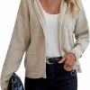 Sweaters | WDIRARA Wdirara Women'S Zipper Front Long Sleeve Hooded Cardigan Casual Sweater