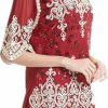 Sweaters | SIMPLY COUTURE Simply Couture Women'S Summer Elbow Sleeve Scoop Neck Sheer Crochet Accent Soutache Sequin Tunic