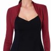 Sweaters | AmelieBoutik Amelieboutik Women Ruched 3/4 Sleeve Bolero Cropped Cardigan Shrug