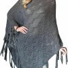 Sweaters | RIAH FASHION Riah Fashion Bohemian Sequin Glitter Shawl Wrap Poncho - Kimono Cardigan, Sparkly Metallic Mesh Scarf, Open Knit Crochet