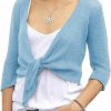 Sweaters | YeMgSiP Yemgsip Women'S Tie Front Shrug 3/4 Sleeve Bolero Sheer Knotted Lightweight Cardigan Sweaters Short Shawl Tops