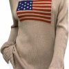 Sweaters | SweatyRocks Sweatyrocks Women'S Flag Pattern Long Sleeve Round Neck Sweater Casual Loose Pullover Sweater