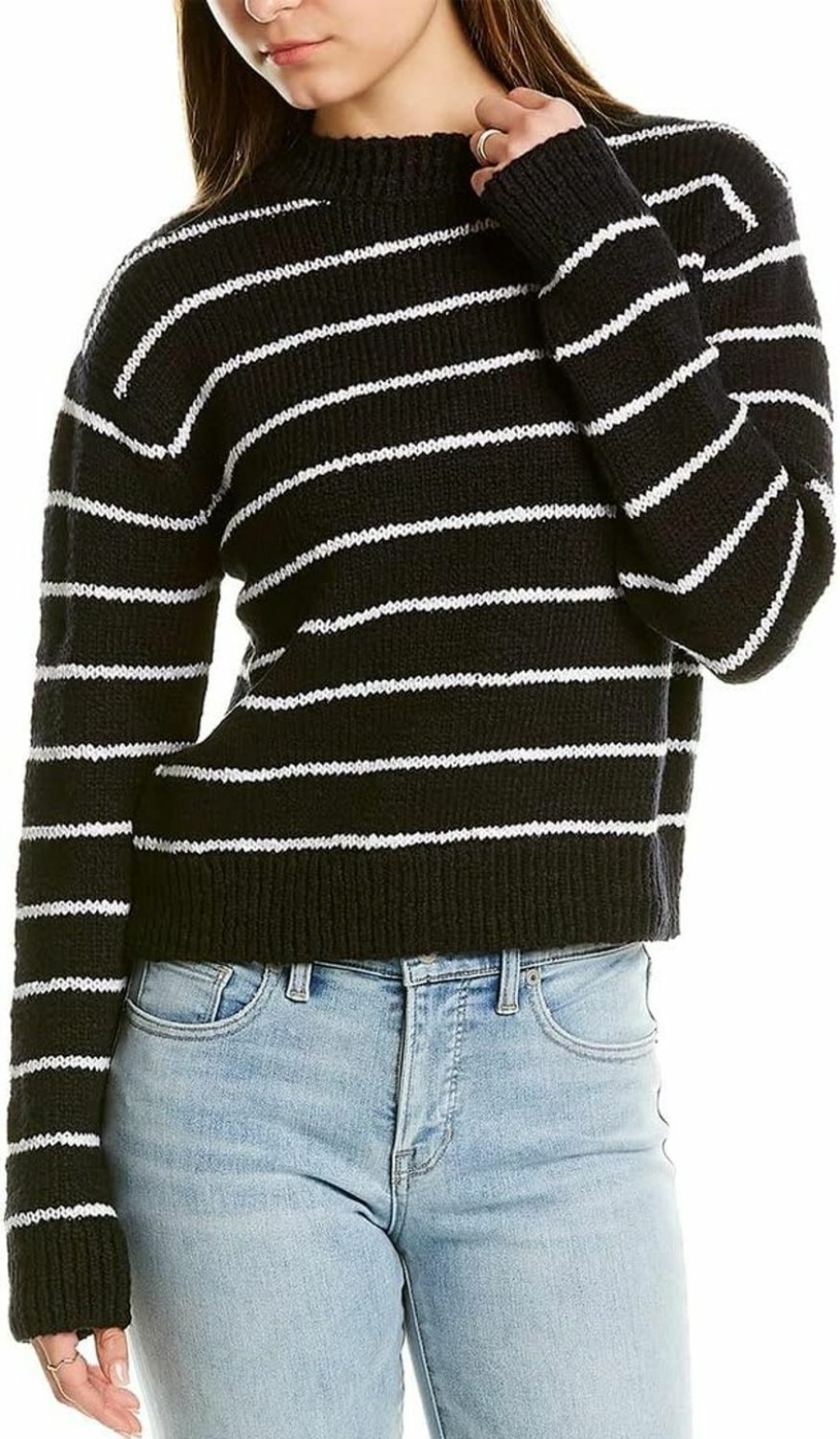 Sweaters | Vince Vince Women'S Textured Stripe Crew Neck