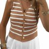 Sweaters | NALANISA Nalanisa Women'S Trendy Sleeveless Knit Striped Sweater Vest Tank Tops 2024 Summer Slim Fitted Tee Shirts Blouse