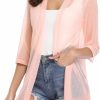 Sweaters | iClosam Iclosam Women Casual 3/4 Sleeve Sheer Open Front Cardigan Sweater Kimono