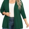 Sweaters | POSESHE Poseshe Women'S Plus Size Casual Lightweight Open Front Cardigans Soft Draped 3/4 Sleeve Cardigan