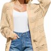 Sweaters | V FOR CITY V For City Women'S Cardigans Lightweight Summer Crochet Oversized Long Sleeved Open Front Knit Sweater Trendy