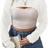 Sweaters | GORGLITTER Gorglitter Women'S Plus Size Super Crop Sweater Bolero Shrug Long Sleeve Solid Knit Pullover Top