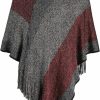 Sweaters | Fomolom Women'S Elegant Knitted Shawl Poncho With Fringed V-Neck Striped Sweater Pullover Cape Gifts For Women Mom